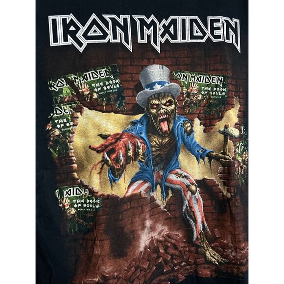 Iron Maiden Book Of Souls 2016 Tour Double Sided Band Tee - Picture 2 of 5